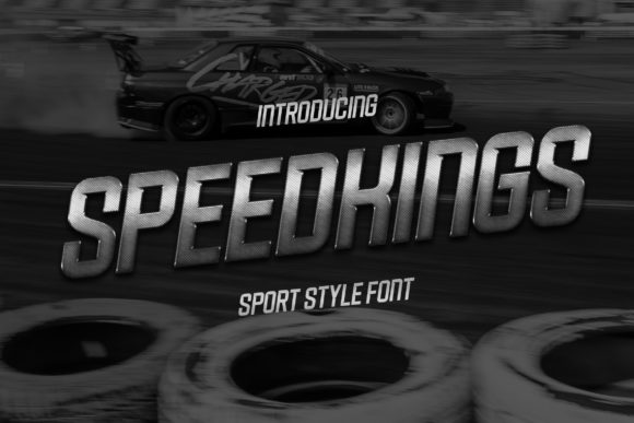Speedkings Font: A Futuristic Display Typeface for Crafters and Product Makers
